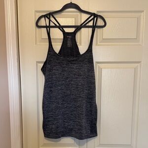 Danskin Black Heather Strappy Mesh Racerback Tank